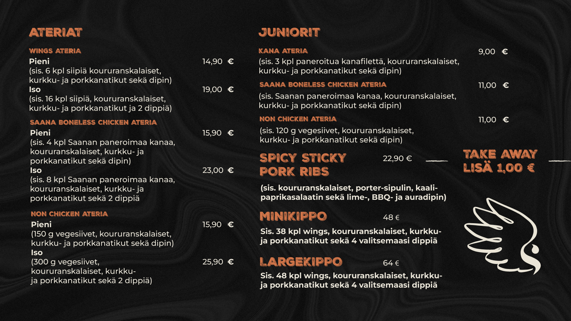 siipiravintola menu